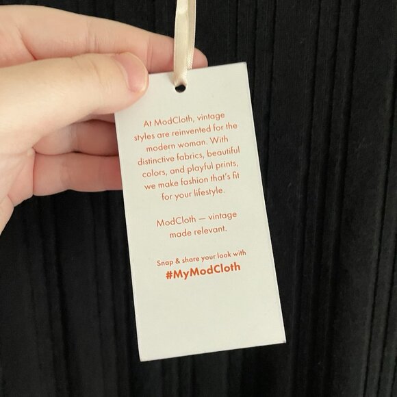 ModCloth Women 1X Black Stretch Bateau So Beautiful Ribbed Short Sleeve Top NWT - Picture 9 of 12